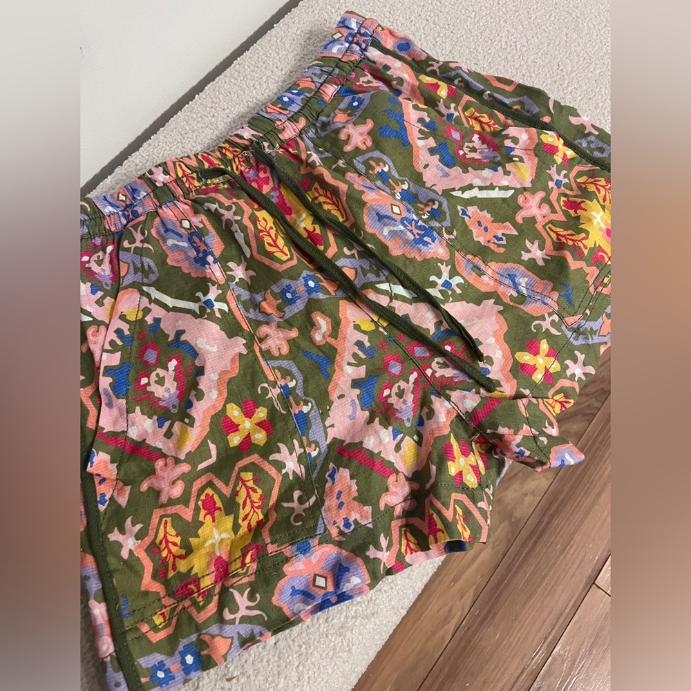 *NWT* ZARA Linen Blend Boho Pull on Beach Shorts